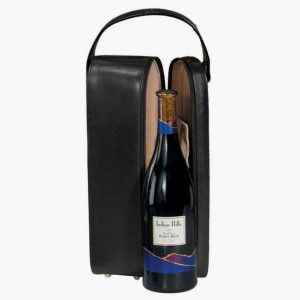 The Monogrammed Leather Wine Travel Tote