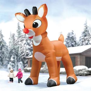 The 15′ Inflatable Rudolph With Blinking Nose