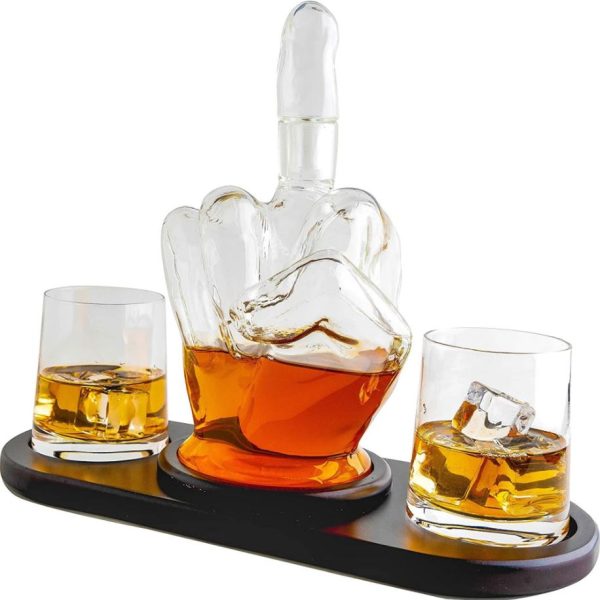 Middle Finger Decanter Novelty Whisky Decanter Set