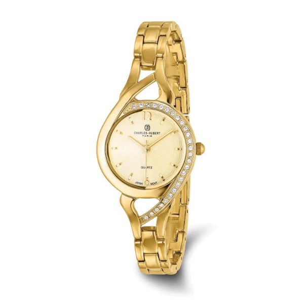 Charles Hubert Ladies Gold Finish Gold Dial Watch