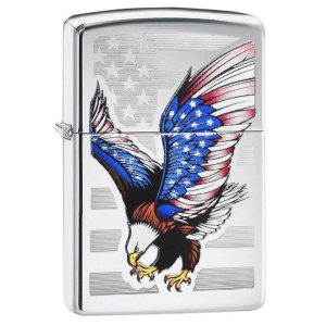 Zippo Windproof Pocket Lighter – E-Star Award American Flag Bald