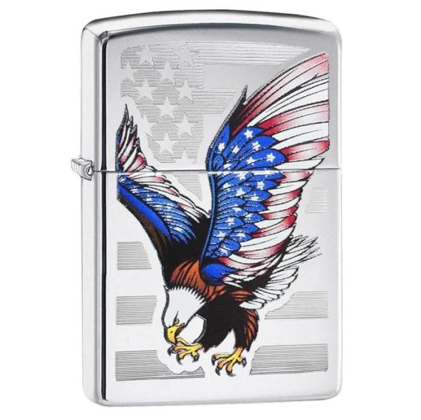 Zippo Windproof Pocket Lighter - E-Star Award American Flag Bald