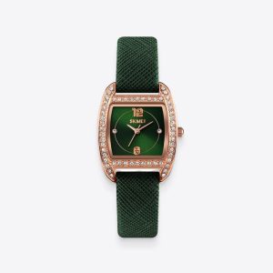 Womens Green Leather Watch