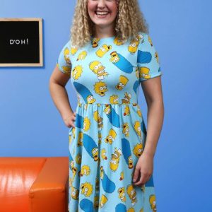 Cakeworthy Simpsons Family Toss Print Dress for Ladies