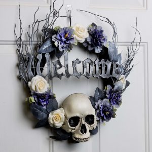 16 Inch Skull Welcome Wreath