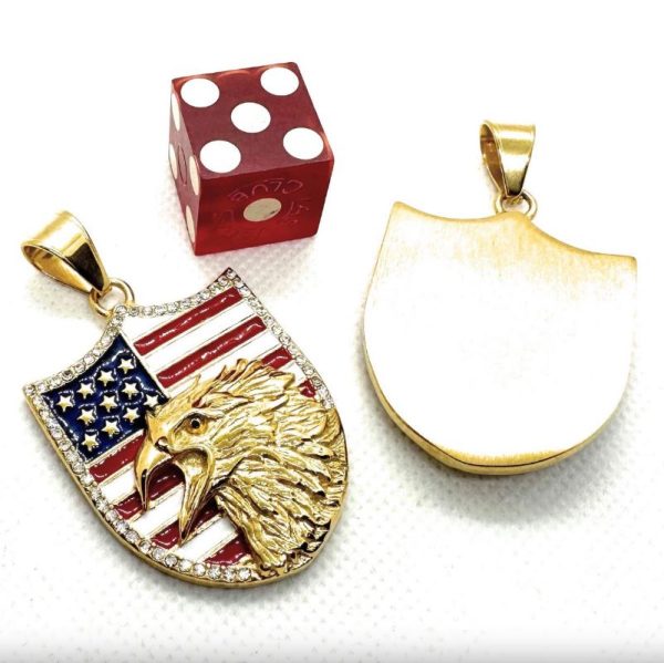 'Shield of Justice and Liberty ' American Flag with Shield and Eagle Pendant