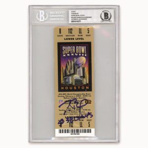 The Tom Brady Autographed Superbowl XXXVIII Ticket